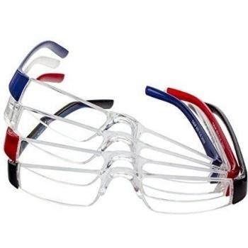 Gafas de lectura en pack de 4 unidades con diferentes graduaciones - sección media de color transparente con patillas de plástico de colores