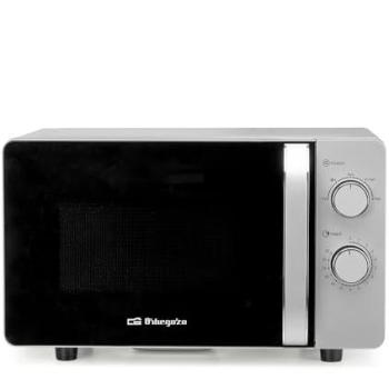 Microondas Compacto Orbegozo MI 2062 CE, 20L, 700W, Sin Plato Giratorio, Aptos para Platos Cuadrados, 5 Niveles de Potencia