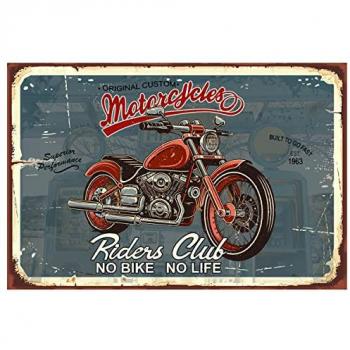 Placa de Metal Adorno Pared Motorbike Signes Grimalt Azul 40x1x60cm