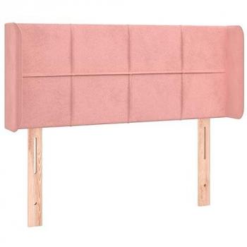 Cabecero con LED de terciopelo rosa 83x16x78/88 cm