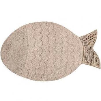 Lorena Canals - Alfombra lavable Big Fish - Natural - 97 % algodón 3 % otras fibras. Base: Algodón reciclado - 180x110 cm