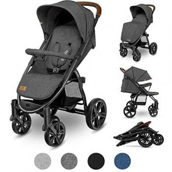 Silla de Paseo Lionelo Annet Plus Caramel - Plegable, Ligera, hasta 22 kg, con Capota XXL, Ruedas EVA y Accesorios