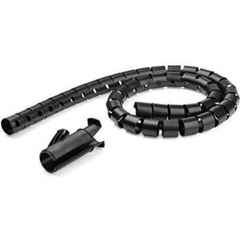 StarTech.com Spiral Cable Management Sleeve - 1.5m Length, 25mm Diameter with Loading Tool - Black