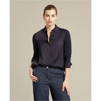 Elena Mirò - Camiseta de dos tejidos de viscosa ECOVERO™