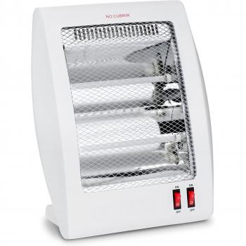 Calefactor Eléctrico de Cuarzo Bajo Consumo 800W con 2 Tubos y Interruptor Antivuelco - Calentamiento Rápido