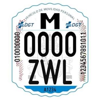 Matrícula Patinete Eléctrico VMP Homologada DGT 2026 - Placa Identificativa Personalizable, Alta Visibilidad y Resistente, Fácil Instalación