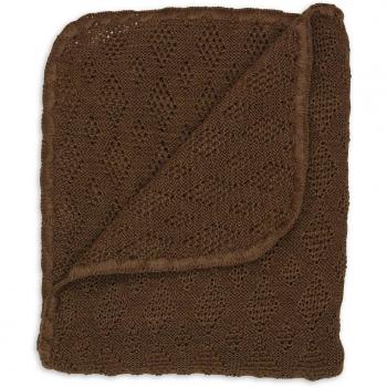 disana – Manta para bebé de lana de Merino orgánica marrón Haselnuß Talla:80 x 100 cm