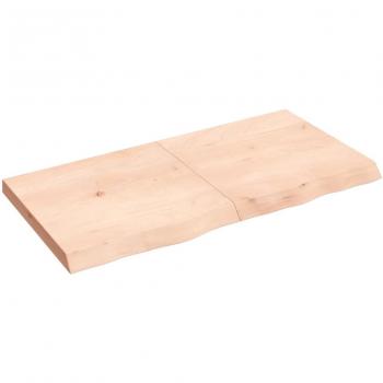Estante de pared de roble macizo sin tratar 120x60x(2-6) cm