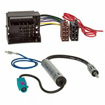 Baseline Connect Radio Cable Adaptador l VW,Skoda Most/Quadlock ISO + Alimentación Fantasma FAKRA DIN