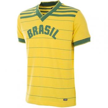 Brazil 1984 Retro Football Jersey - Short Sleeve - Yellow - Men's Large