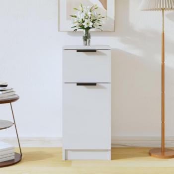 Aparador de madera contrachapada blanco 30x30x70 cm - Mueble de Almacenaje de Salón, Buffet para salón Moderno, Armario Auxiliar, Armario de Almacenamiento