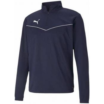 Puma Sudadera Con Media Cremallera Teamrise 1/4 Zip Top Camiseta, Hombre, Peacoat-Puma White, L