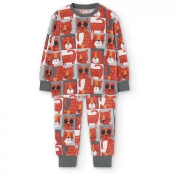 Pijama de niño de terciopelo con manga estampada Boboli