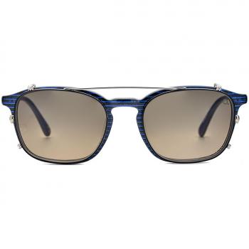 Etnia Barcelona Rojaswood Sun Clip-On Only SLBK Anteojos de Sol para Hombre Plateadas, 51 Lentes de Sol Para Hombre Silver, Gafas de Sol para Hombre Plateadas