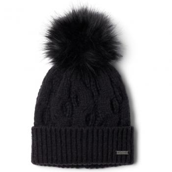 Gorro de mujer Columbia Boundless Days™ de punto trenzado con pompón, talla única, color negro