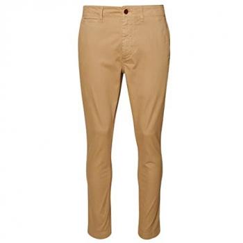 Pantalones Chinos Ajustados Superdry Beige Stonewash para Hombre