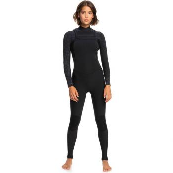 Traje de surf de mujer Roxy Swell Series 4/3mm manga larga negro y gris