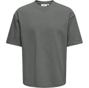 Only & Sons Caspian Aut Short Sleeve T-Shirt in Castor Gray