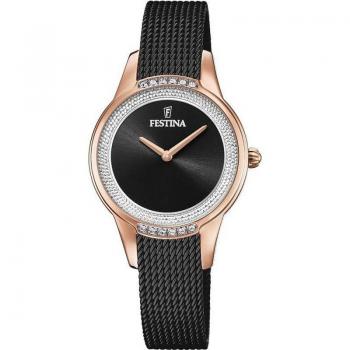 Reloj Festina Mademoiselle F20496/2 para Mujer con Esfera Negra y Correa de Acero Negro