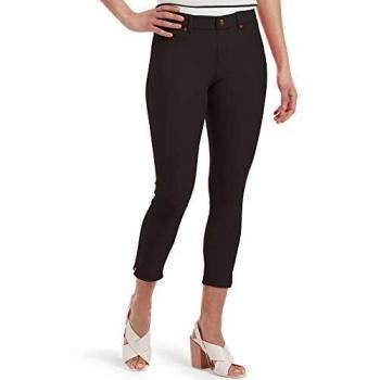 Hue LEGGING ANKLE SLIT ESSENTIAL DENIM CAPRI, COLOR NEGRO, TALLA XS