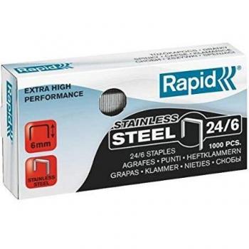 RAPID 24858100 - Caja 1000 grapas 24/6 mm Super Strong acero inoxidable