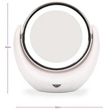 Rio Beauty Illuminated 1 & 5X Magnifying Cosmetic, Make up & Vanity Mirror Doble Espejo LED con Aumento