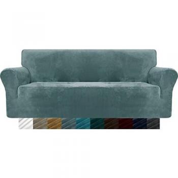 MAXIJIN Fundas de sofá de Terciopelo Grueso, 3 plazas, Antideslizante, elástico, para Perros, Gato, 3 Pieza, Protector elástico para Muebles, Fundas de Felpa para sofá