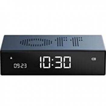 Despertador Flip Premium Lexon Azul - Despertador reversible, diseño moderno y minimalista, función de proyección de hora, pantalla LED, fácil de leer en la oscuridad, múltiples alarmas, opción de snooze