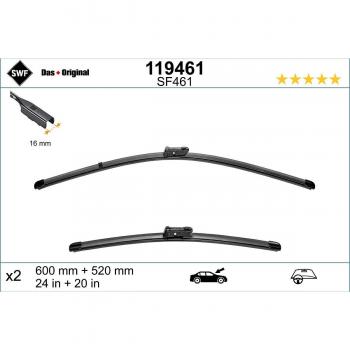Limpiaparabrisas SWF 119461 con diseño aerodinámico, tecnología de goma natural, fácil instalación y compatible con múltiples modelos de vehículos