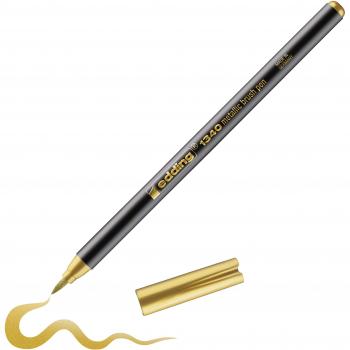 Rotulador Brushpen 1340 Oro - Punta de Pincel Flexible - Tinta a Base de Agua - Colores Metálicos Brillantes