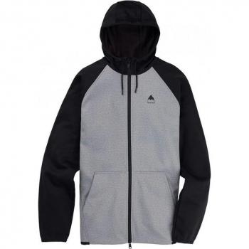 Sudadera Burton Crown Weatherproof Full-Zip Fleece Hombre Gris Jaspeado Negro