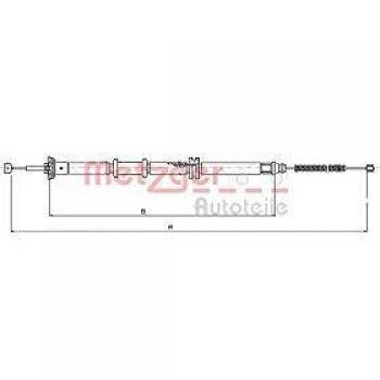 Cable de freno de mano Metzger 12.0732 para Citroën Nemo, Fiat Fiorino, Qubo y Peugeot Bipper (derecha trasera)