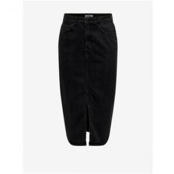 Falda Vaquera Midi Bianca Negra de Only, característica: diseño midi, color negro, tejido vaquero