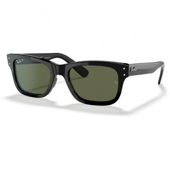 Ray-Ban Mr Burbank RB2283 901/58 Polarized Square Sunglasses in Black/Green