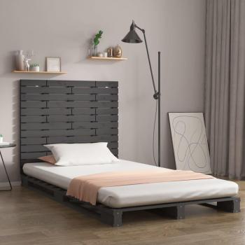 Cabecero de pared gris 141x3x91,5 cm madera maciza de pino Vidaxl
