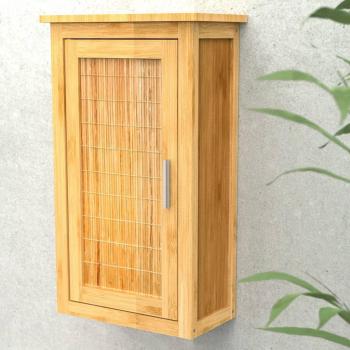 Armario alto EISL con puerta de bambú 40x20x70 cm