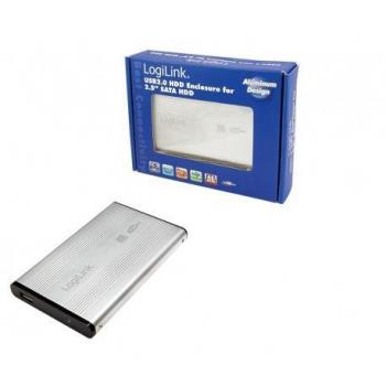 LogiLink UA0041A - Caja Externa para Disco Duro, 2.5 Pulgadas, USB 2.0 a SATA, Aluminio, Color Plata