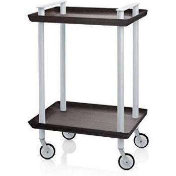DON HIERRO - Carrito auxiliar DELICA, 2 estantes, armazón gris- madera wenghe