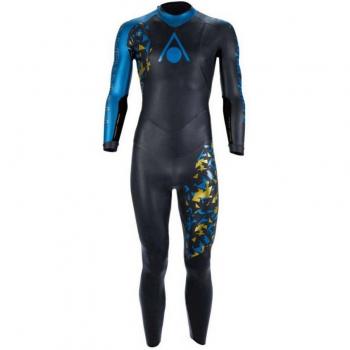 Traje de Neopreno Aqua Sphere Phantom V3 Negro Azul Dorado, Tamaño M