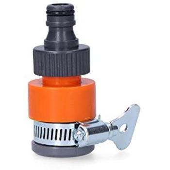 Enchufe para grifo sin rosca con abrazadera y enchufe rápido macho 18mm (blister) EDM