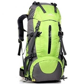 Mochila de senderismo, maleden 50L marco interno mochila resistente al agua anti-scratch Daypack Mochila Senderismo bolsa con funda impermeable para al aire libre senderismo, Camping, escalada, alpinismo y viajes, color verde, tamaño 50 L, volumen liters
