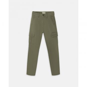 Silbon - Pantalón sport kids cargo verde para Niño, tejido liso, con trabillas