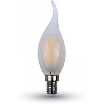 Bombilla LED E14 4W Escarchada Tipo Vela VT-1937 6400K 400lm A++
