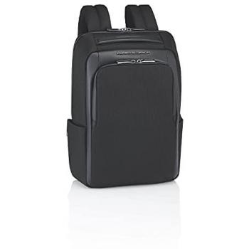Bric's Porsche Design Roadster Backpack M - Black, 44 cm laptop compartment, durable material, stylish design, multiple organizational pockets, adjustable straps