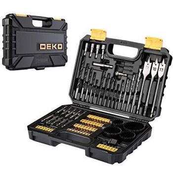 DEKO Set de Accesorios para Taladrar y Atornillar de 85 piezas, Incluye Brocas HSS, Brocas para Mampostería y Brocas para Destornilladores