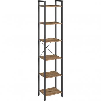 Estantería multifuncional de 6 niveles, librería espaciosa, ideal para oficina, salón, dormitorio y cocina, dimensiones 40x30x187.5 cm, disponible en greige, marrón rústico y olmo