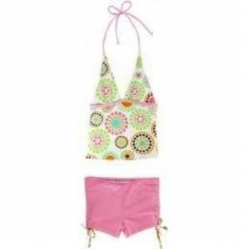 Sol Busters Niña UV Tankini Fruncidos 2 piezas - UPF50 + Protección Solar Tallas 1 - 3 Años