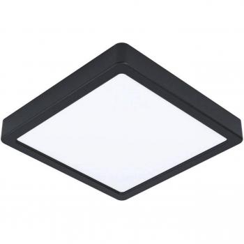 Plafón LED Eglo Fueva5 en acabado negro de 21x21 cm