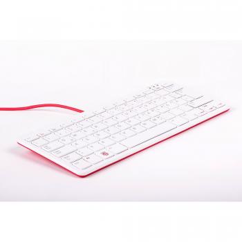 Teclado Oficial Raspberry Pi QWERTZ DE Rojo/Blanco con Hub USB de 3 Puertos