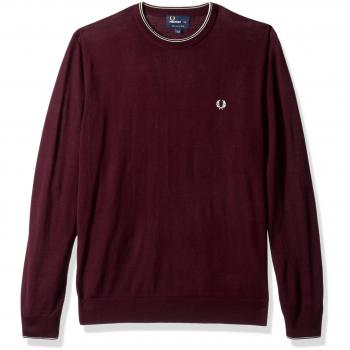 Fred Perry Fp Fine Merino Crew Neck, suéter Deportivo para Hombre, Marrone